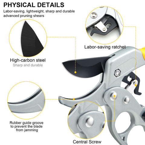 MEPEREZ pruning shears blade close-up highlights a sharp edge for clean cuts.