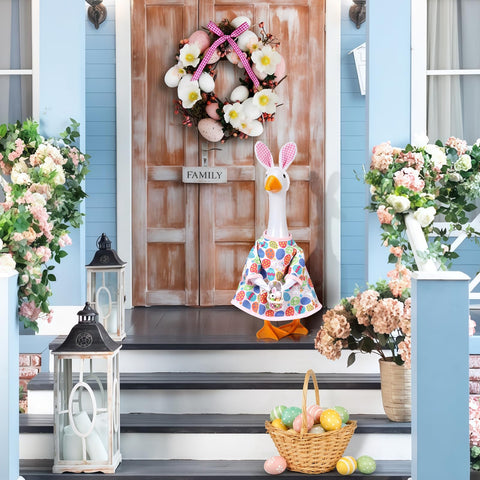 MEPIG small basket and eggs detail brings colorful Easter accents to your yard.