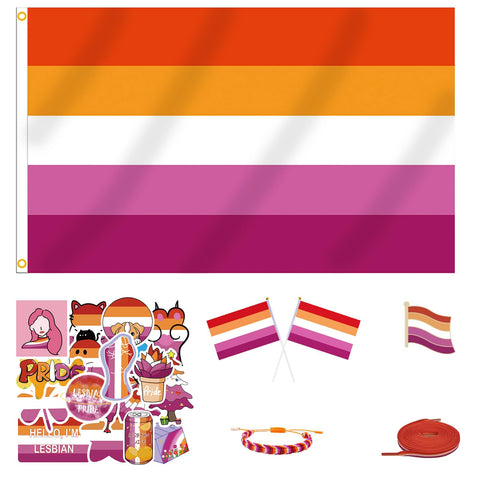 MEPLUM Pride lesbian flag 3x5 ft outdoor display for visibility and celebration.