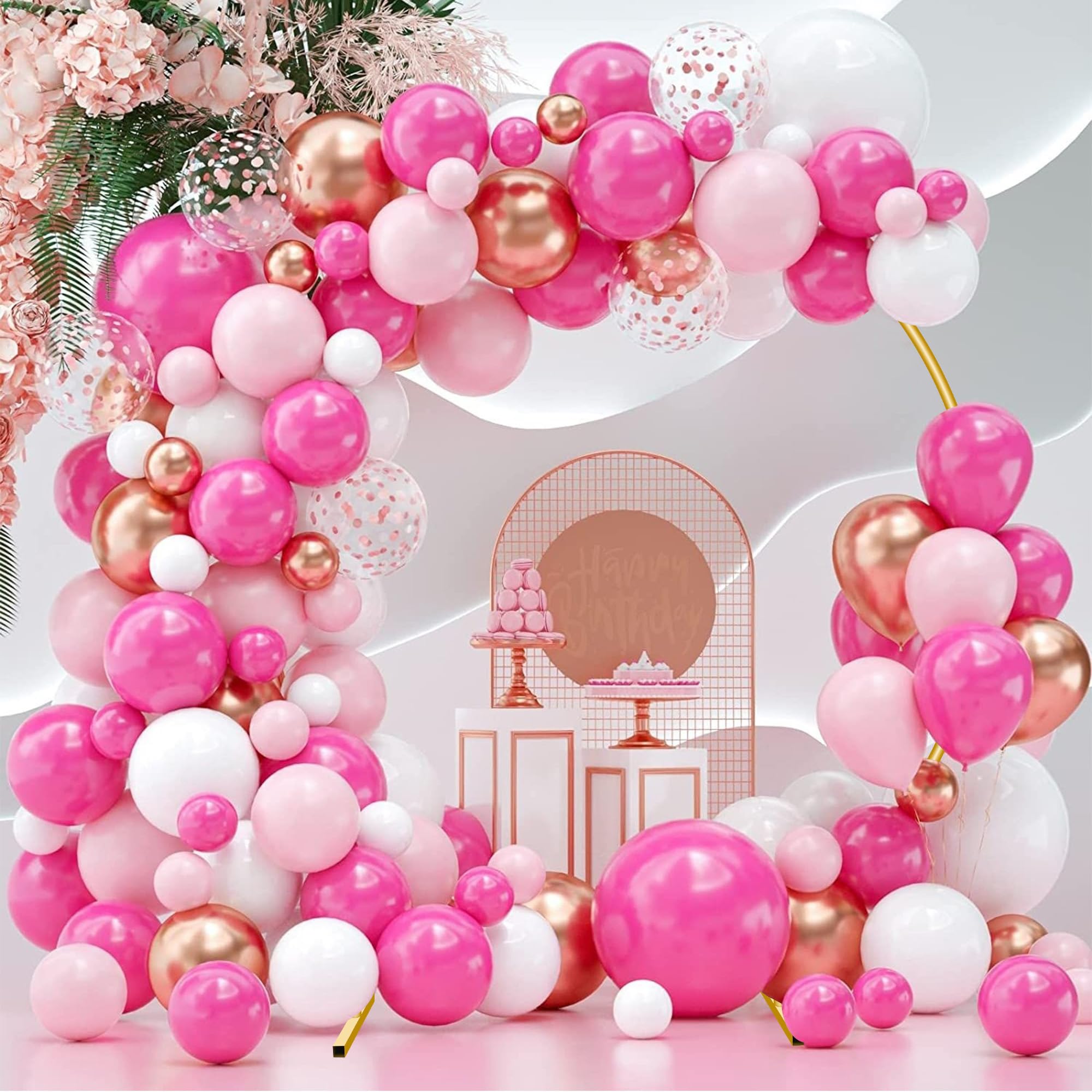 Mercijzyasang wedding backdrop arch supports balloons, flowers, and tulle decor