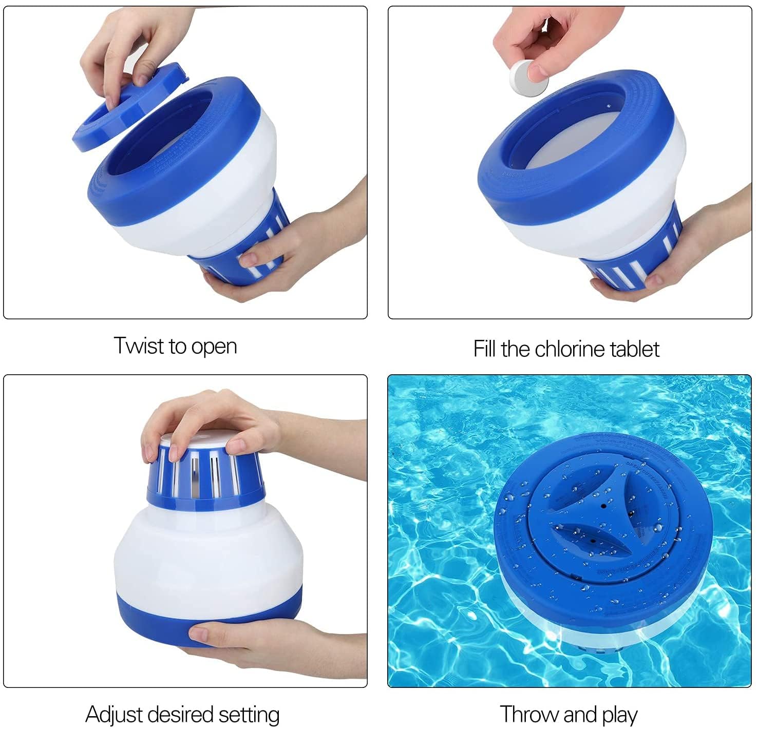 Merkia adjustable release ring close-up enables balanced chlorine delivery