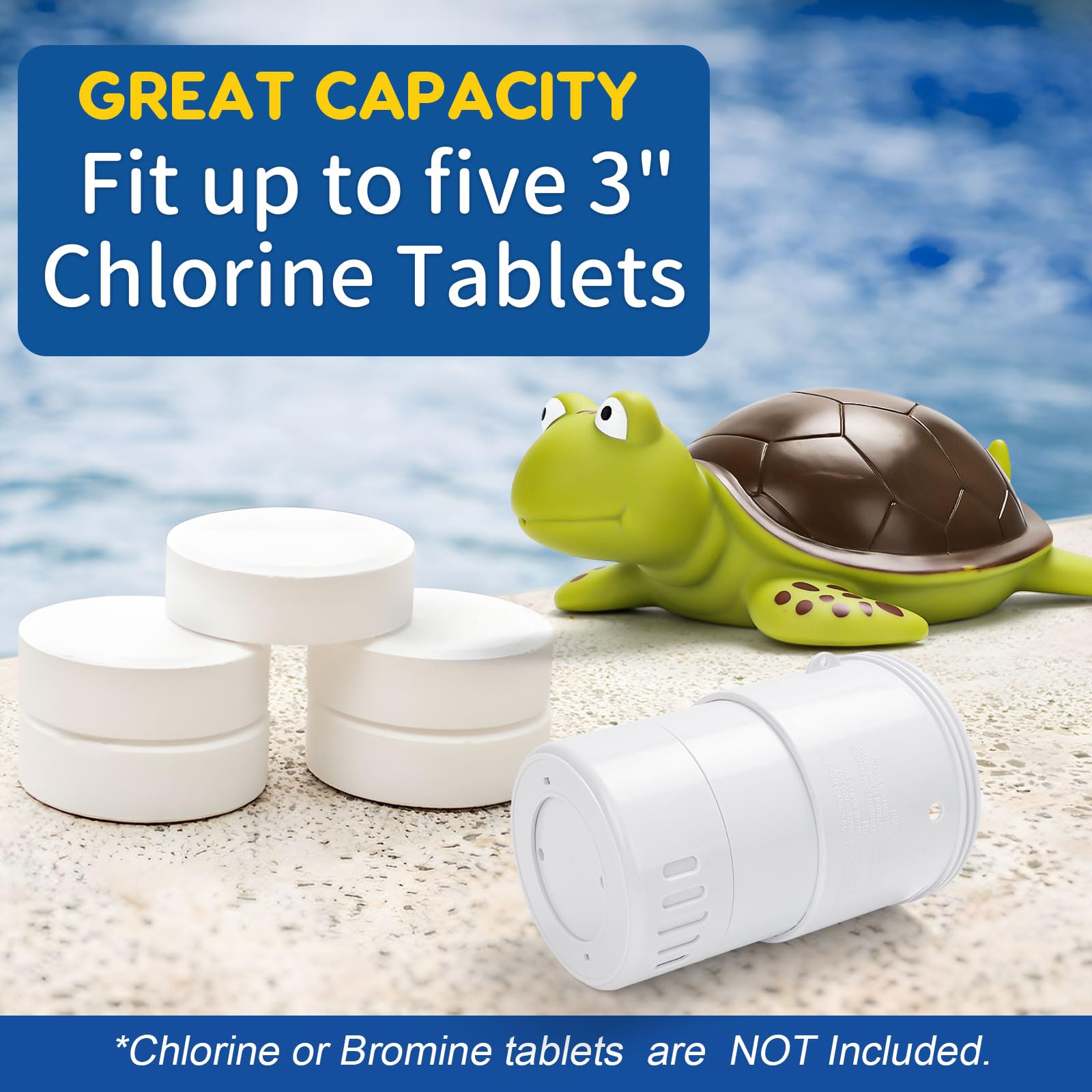Merkia pool chlorine floater built with heavy-duty ABS plastic for durability