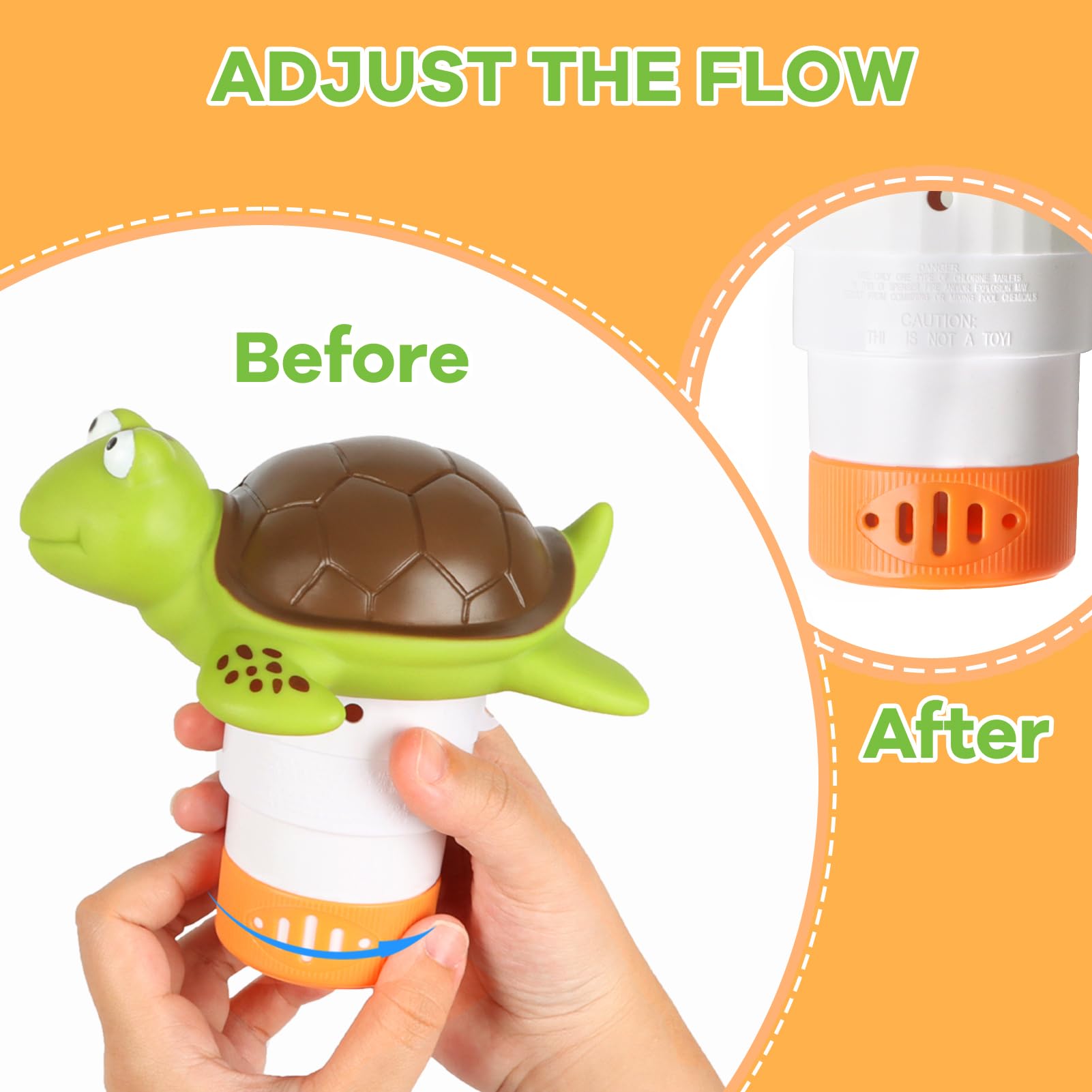  Merkia turtle design pool float with chlorine dispensing function