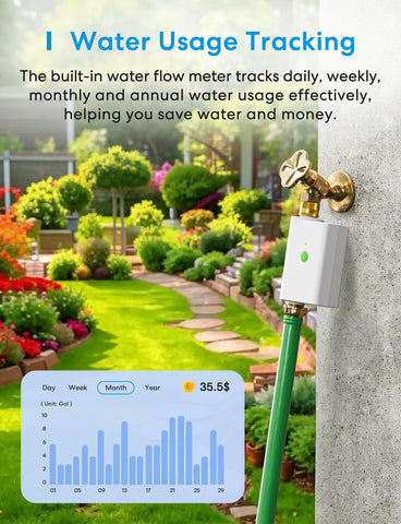 Meross customizable watering schedule with start times and durations.