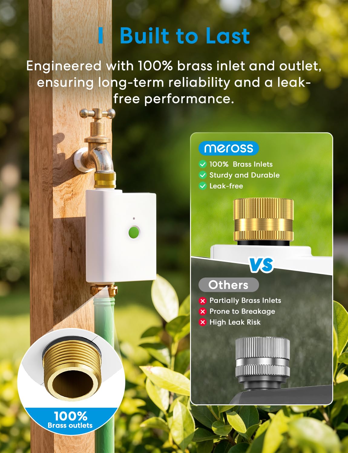 Meross wifi timer installation for garden hose setup.