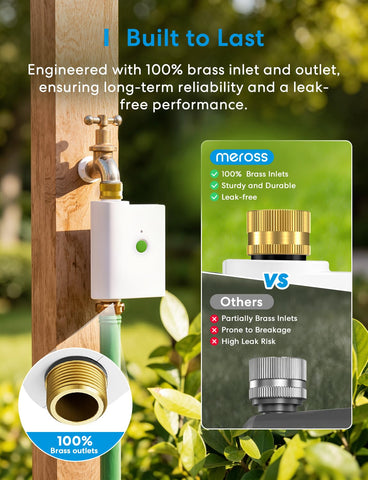 Meross wifi timer installation for garden hose setup.