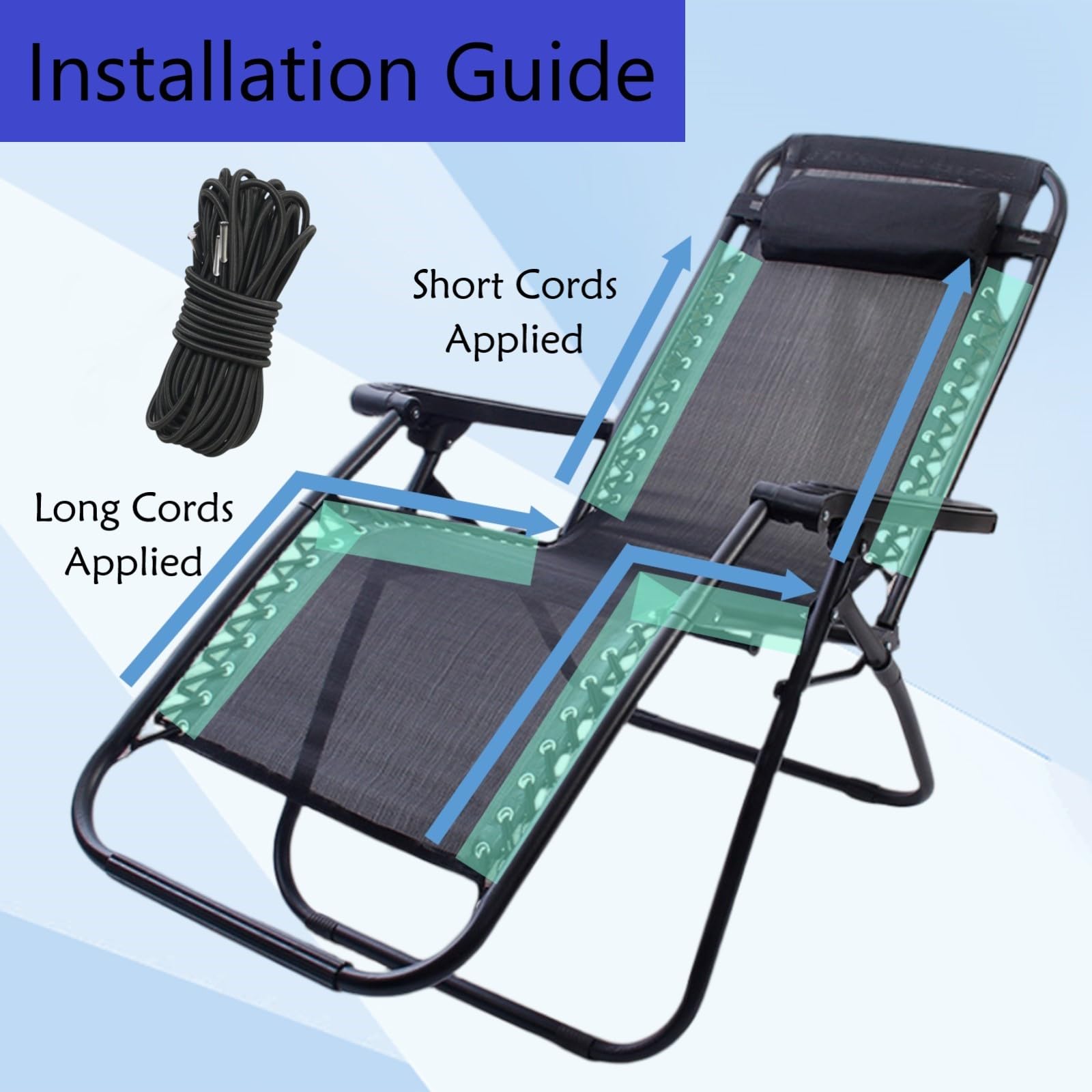 Merrian Living Easy-Install Cord Fasteners securely attach ends to your chair frame.