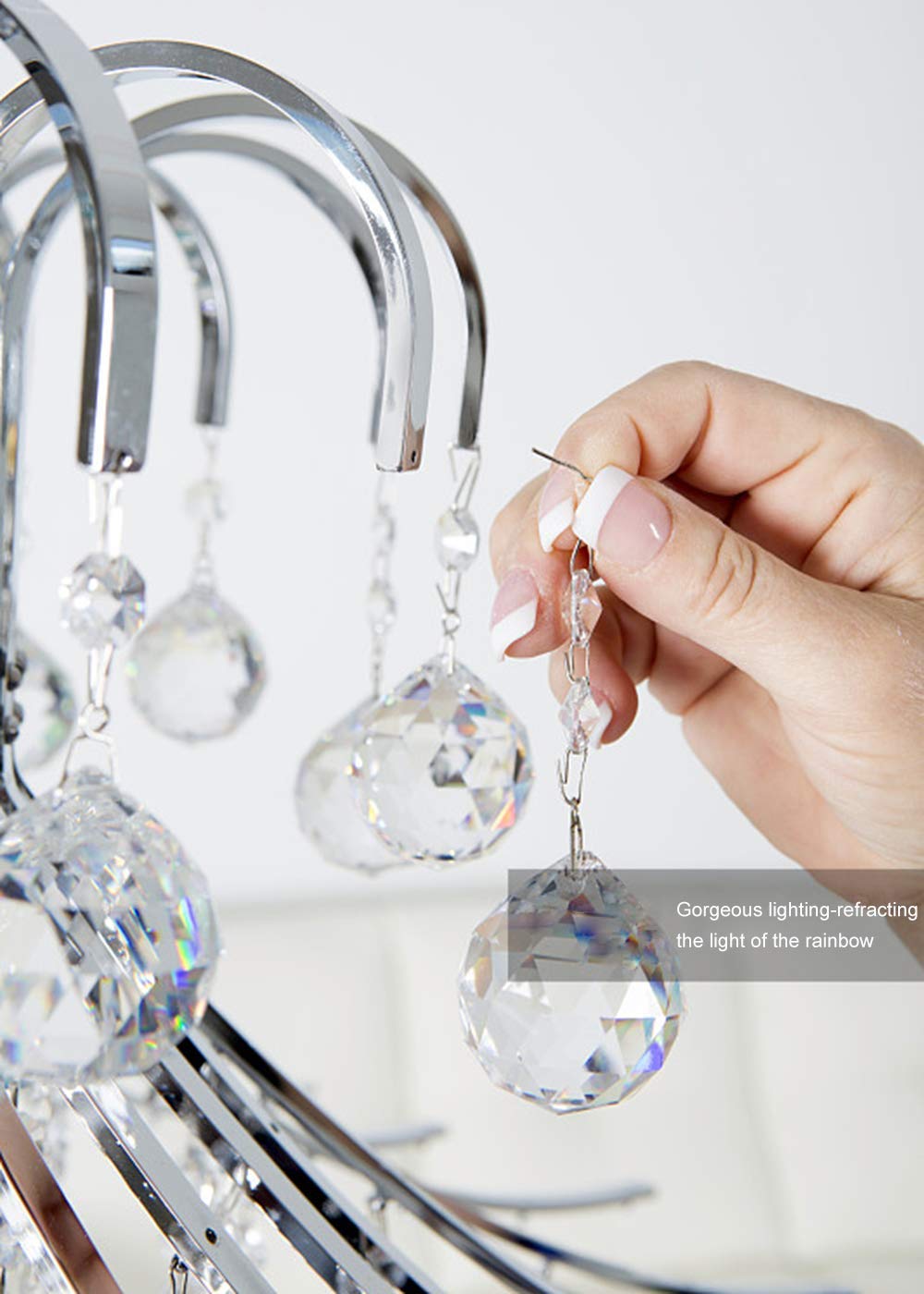 MerryNine Christmas tree prisms shimmer with festive color.