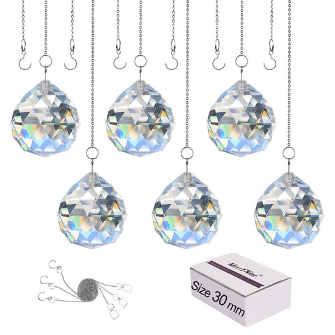 MerryNine crystal ball prism 30mm catches sunlight to create vivid rainbows.