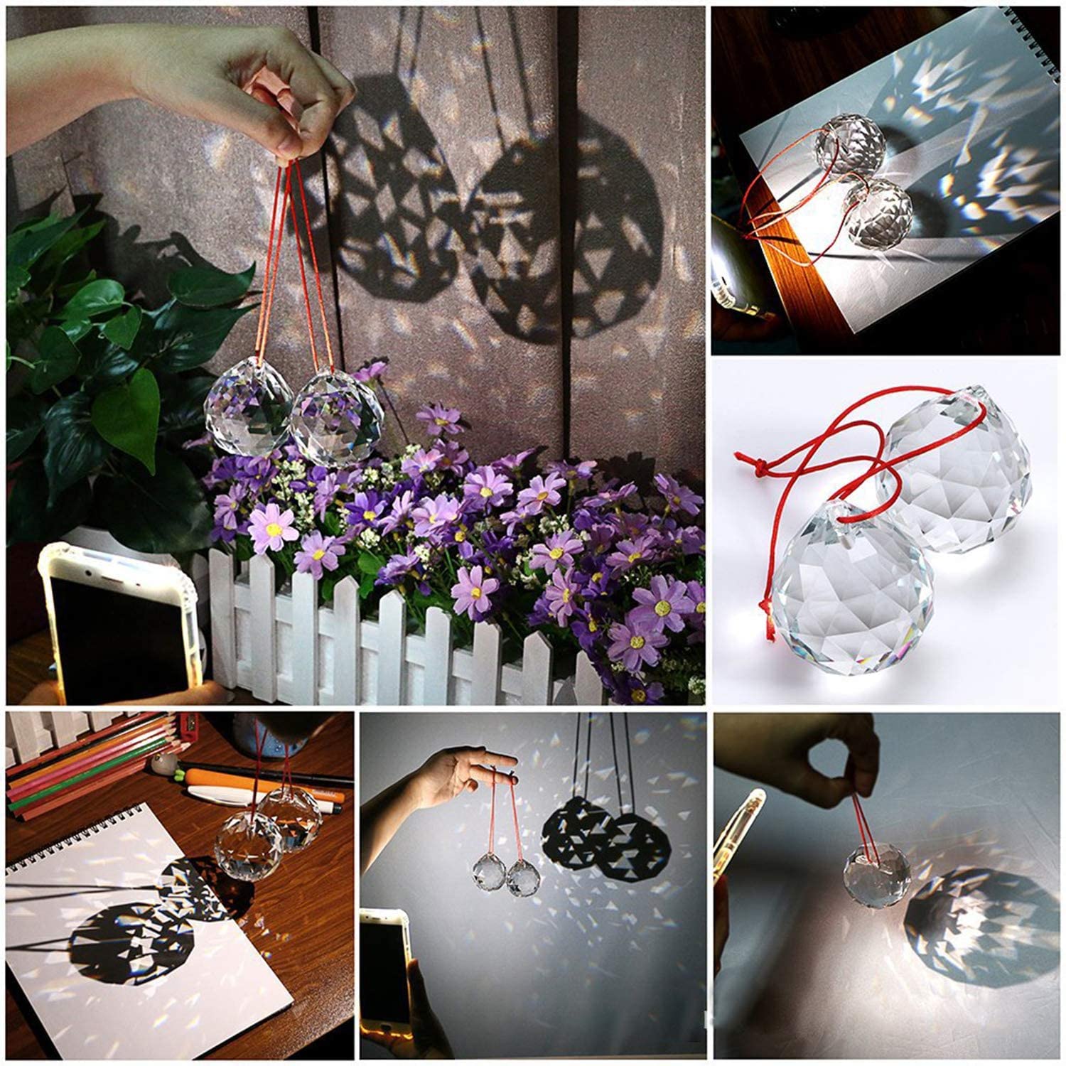 MerryNine crystal ball prism with metal chain for easy hanging decor