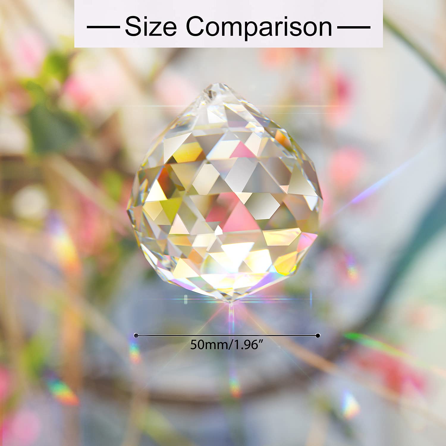 MerryNine sun catcher prisms illuminate windows with sparkling rainbow light.