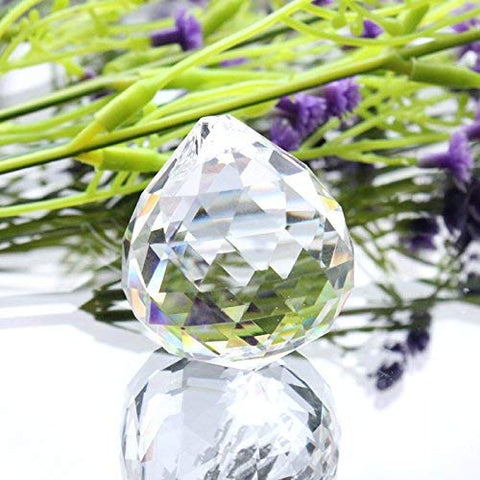 MerryNine top K9 crystal ball closeup showing flawless facets for sparkle.