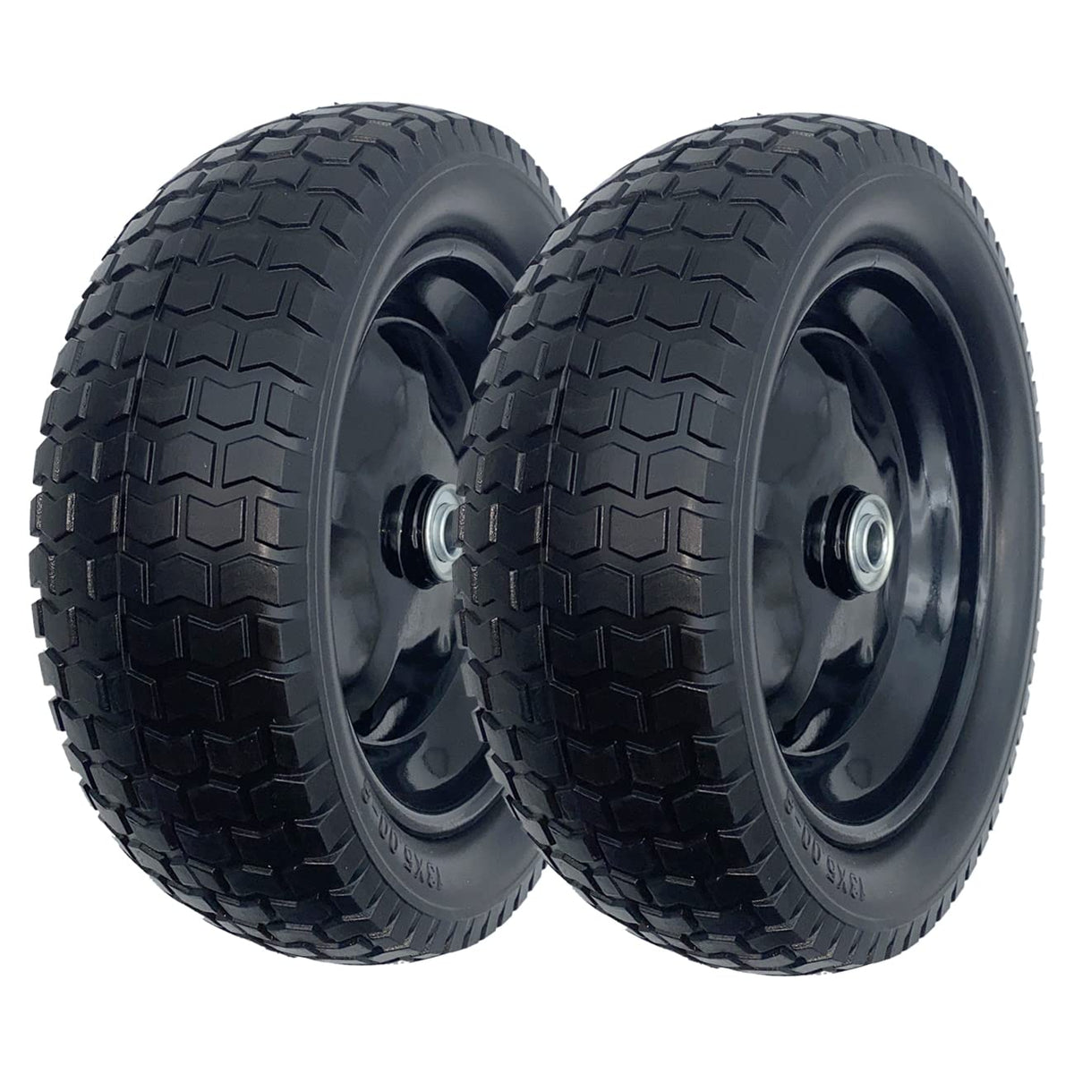 MerryYard flat-free wheel 13x5-6 side view for lawn equipment