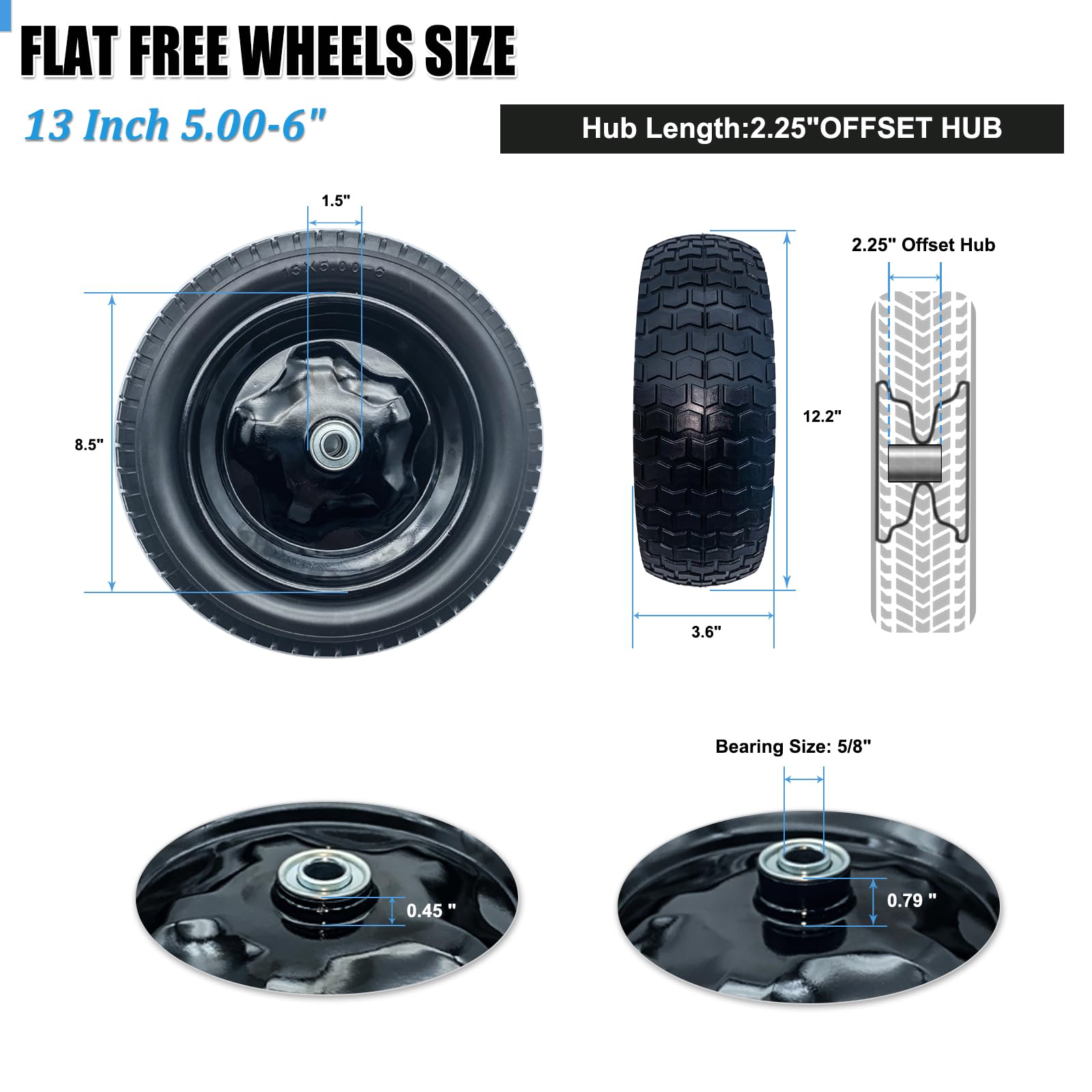 MerryYard rim and hub assembly with durable powder coating