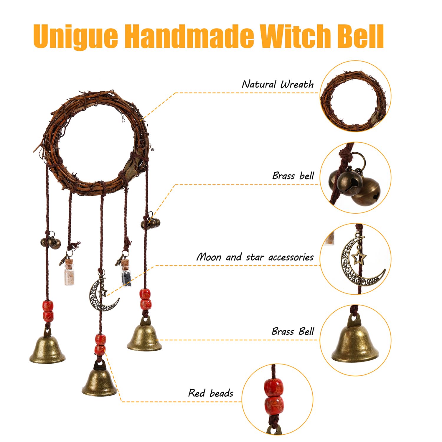 Mersdem hanging witch bell rustic ornament adds vintage charm to rooms