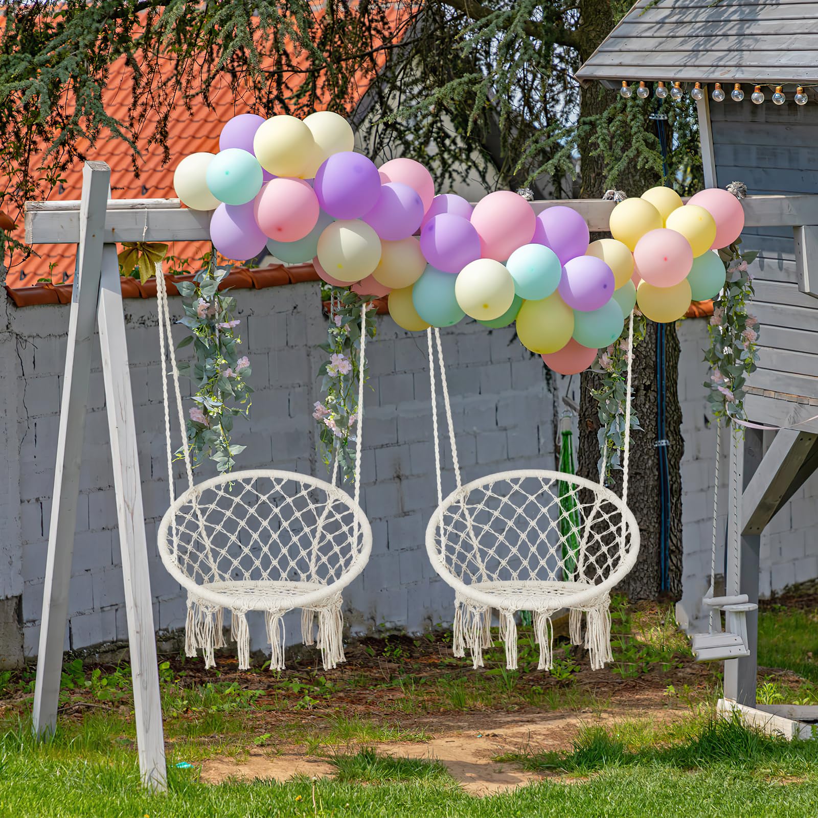 Mertonzo hammock chair hardware kit included ensures quick, secure installation indoors or outdoors.