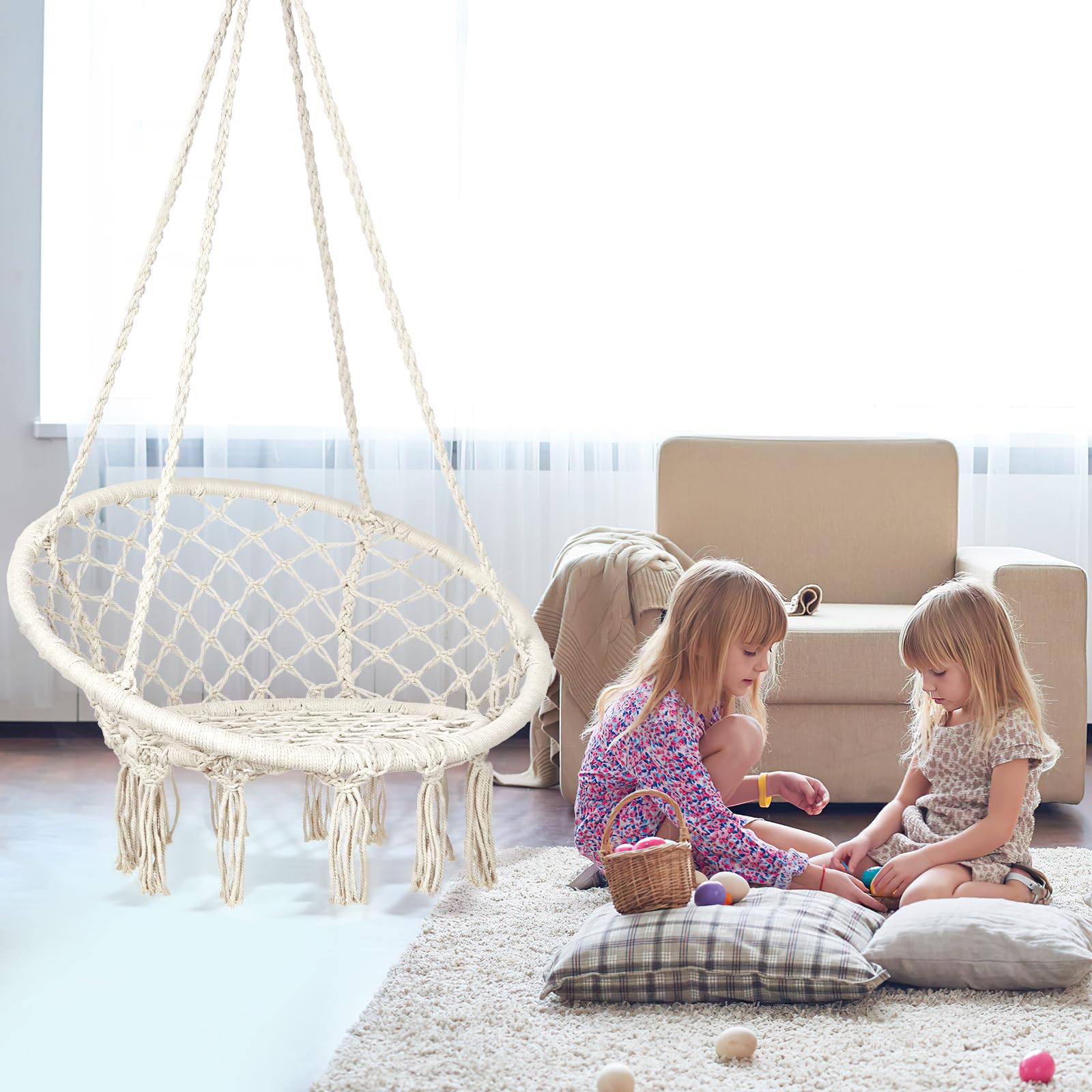 Mertonzo hammock fringe detail adds bohemian charm for cozy spaces.