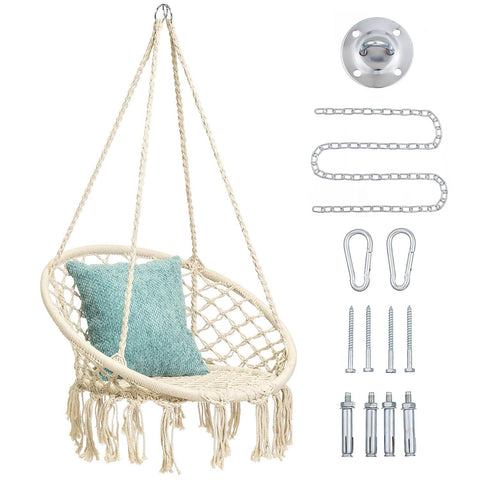 Mertonzo hammock swing chair indoors offers cozy kids seating.
