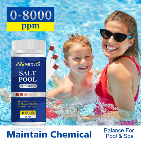Merydi Saltwater Test Strips dipping action in pool water