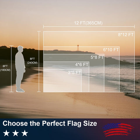 Meryndou flag with embroidered stars provides premium texture.