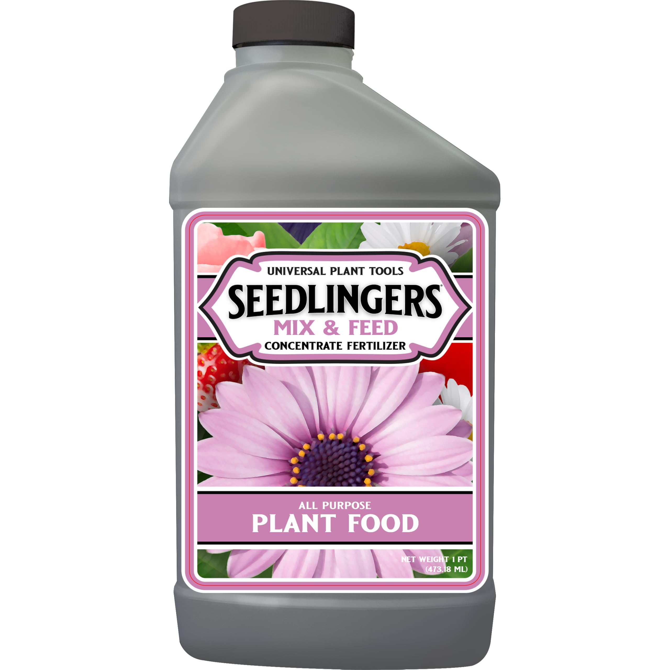 Messinas Seedlingers L-PF-032-C bottle ready to boost plant vitality indoors and outdoors.