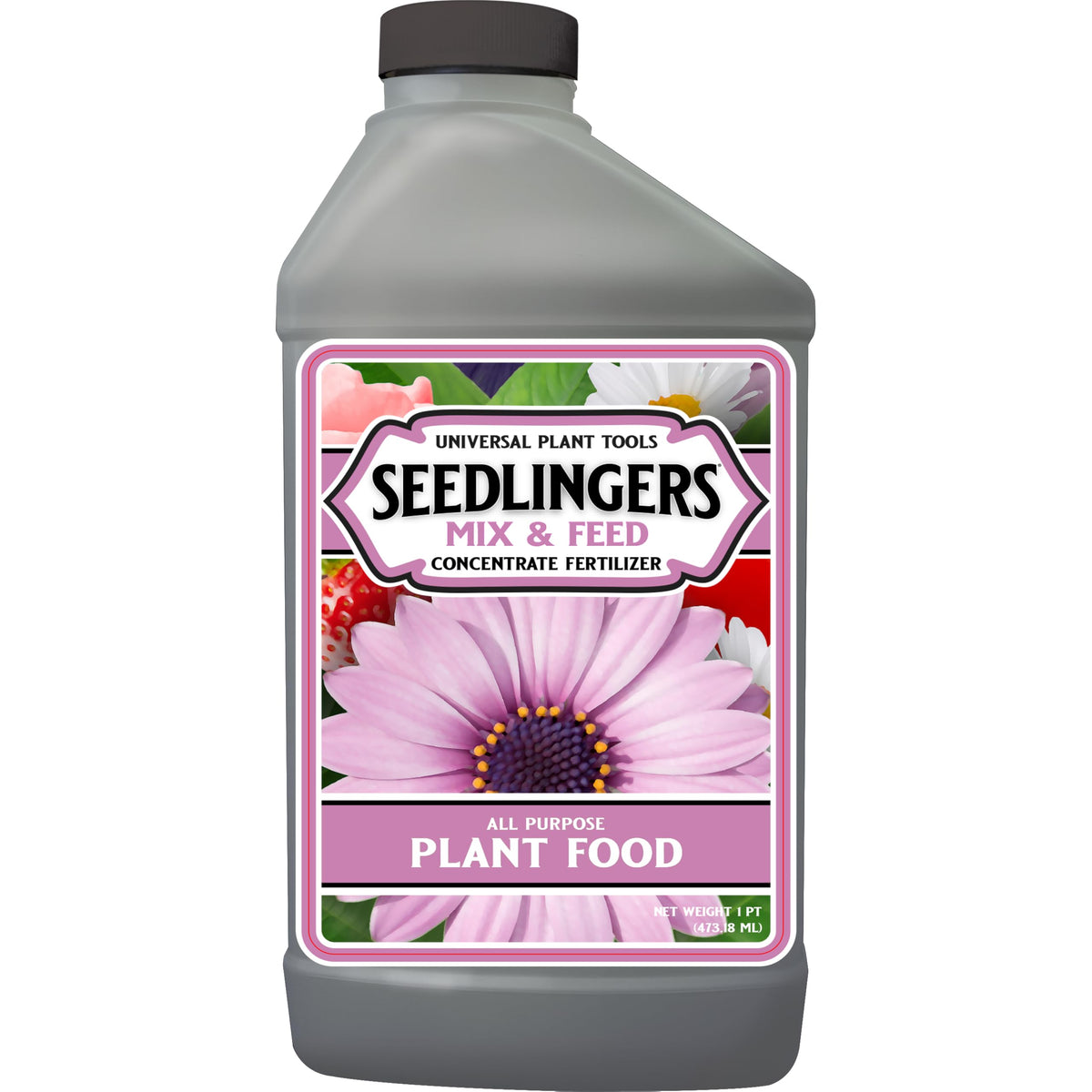 Messinas Seedlingers L-PF-032-C bottle ready to boost plant vitality indoors and outdoors.