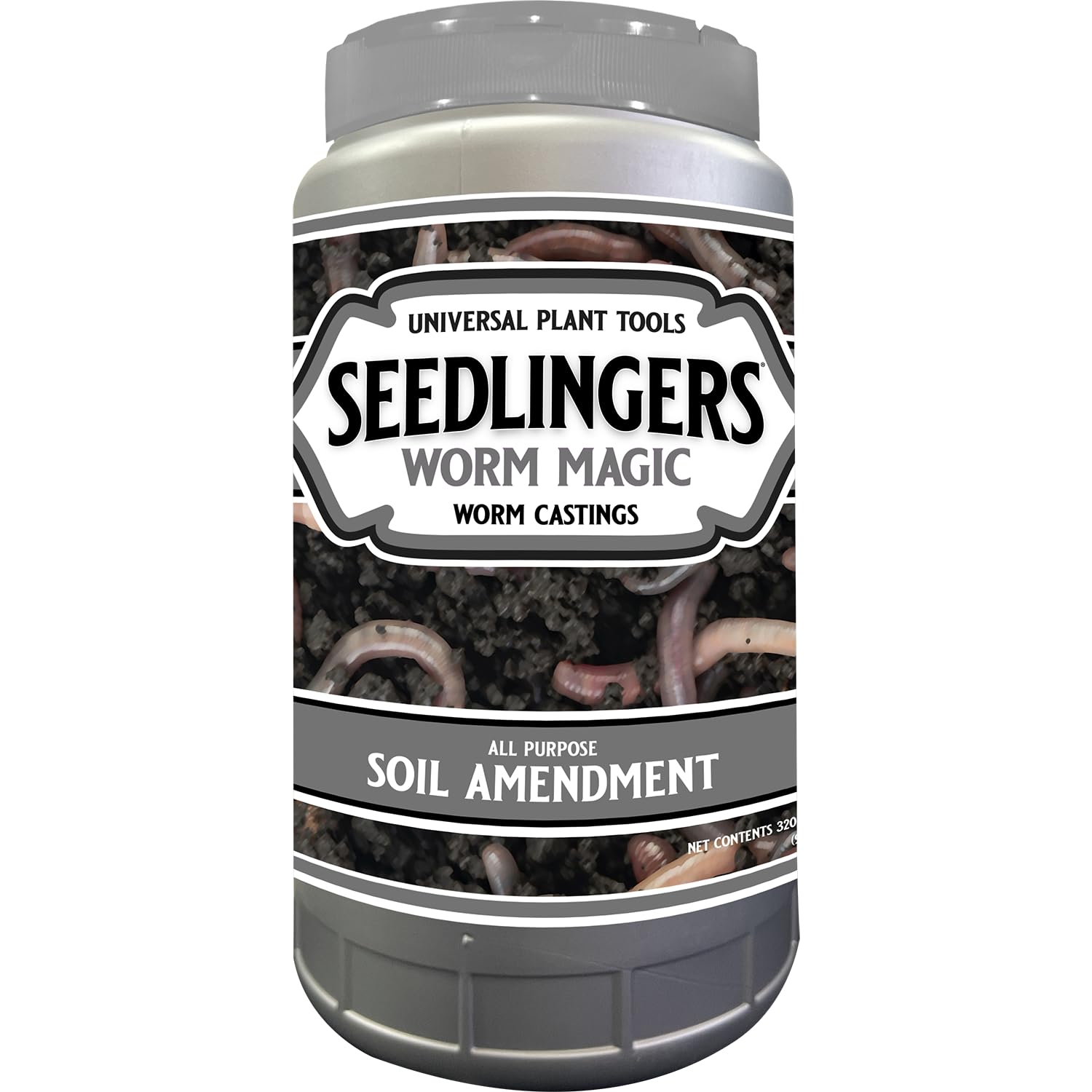 Messinas Seedlingers Worm Magic 2.5 lb bag boosts soil fertility for healthier plants.