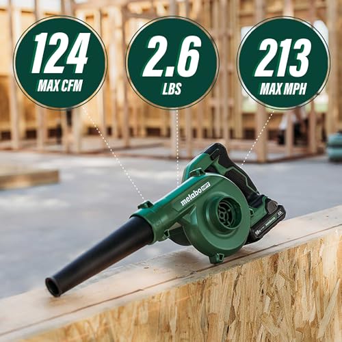 Metabo HPT RB18DCQ4 blower side view shows lightweight profile