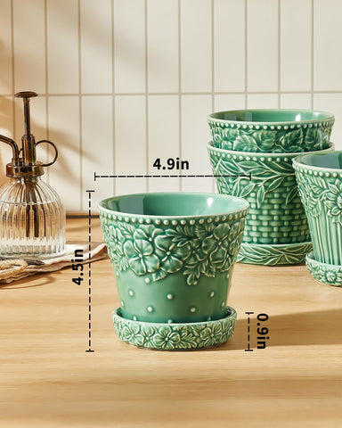 Metahom ceramic pot green glaze adds timeless color to spaces