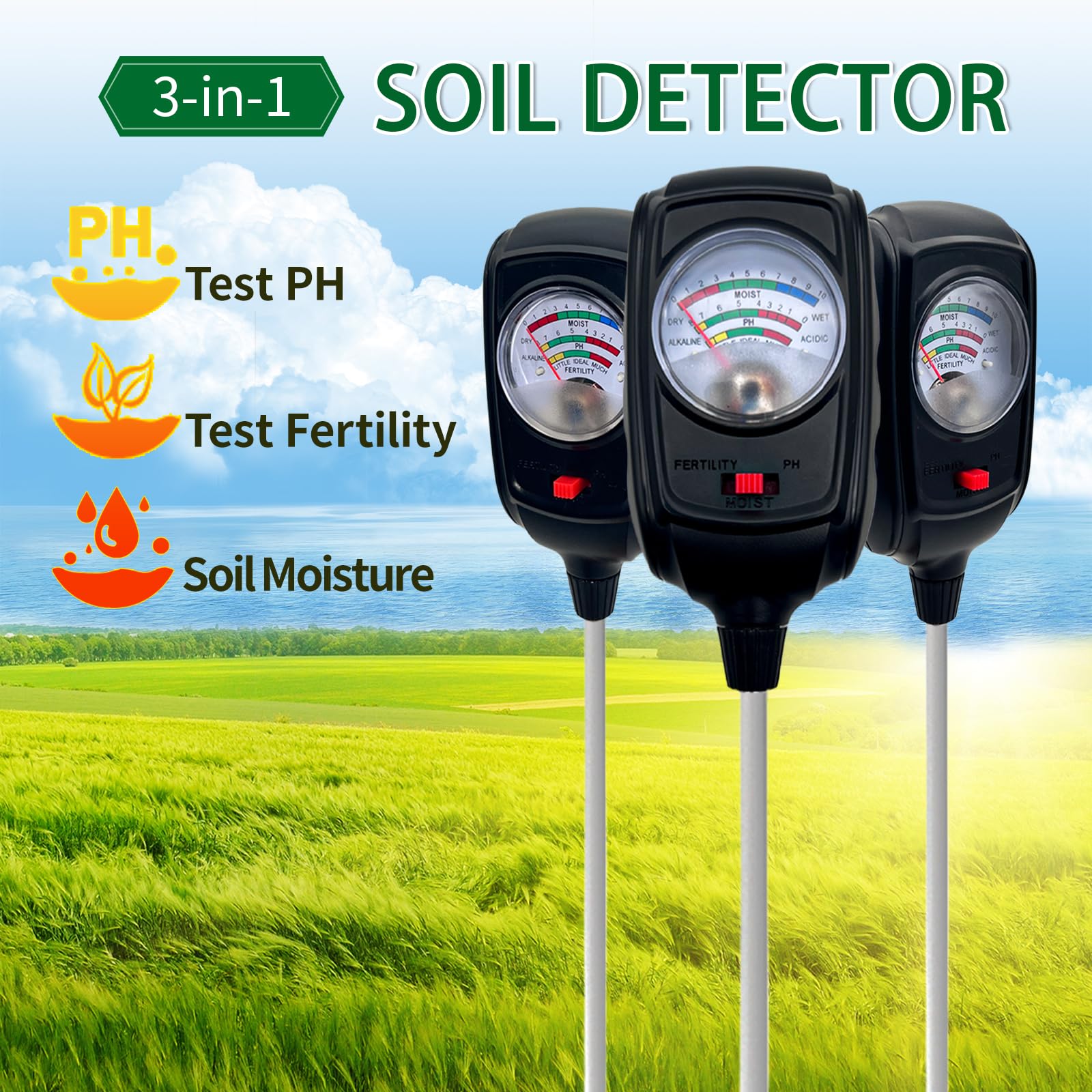 Metellme soil moisture reading display helps water plants on schedule