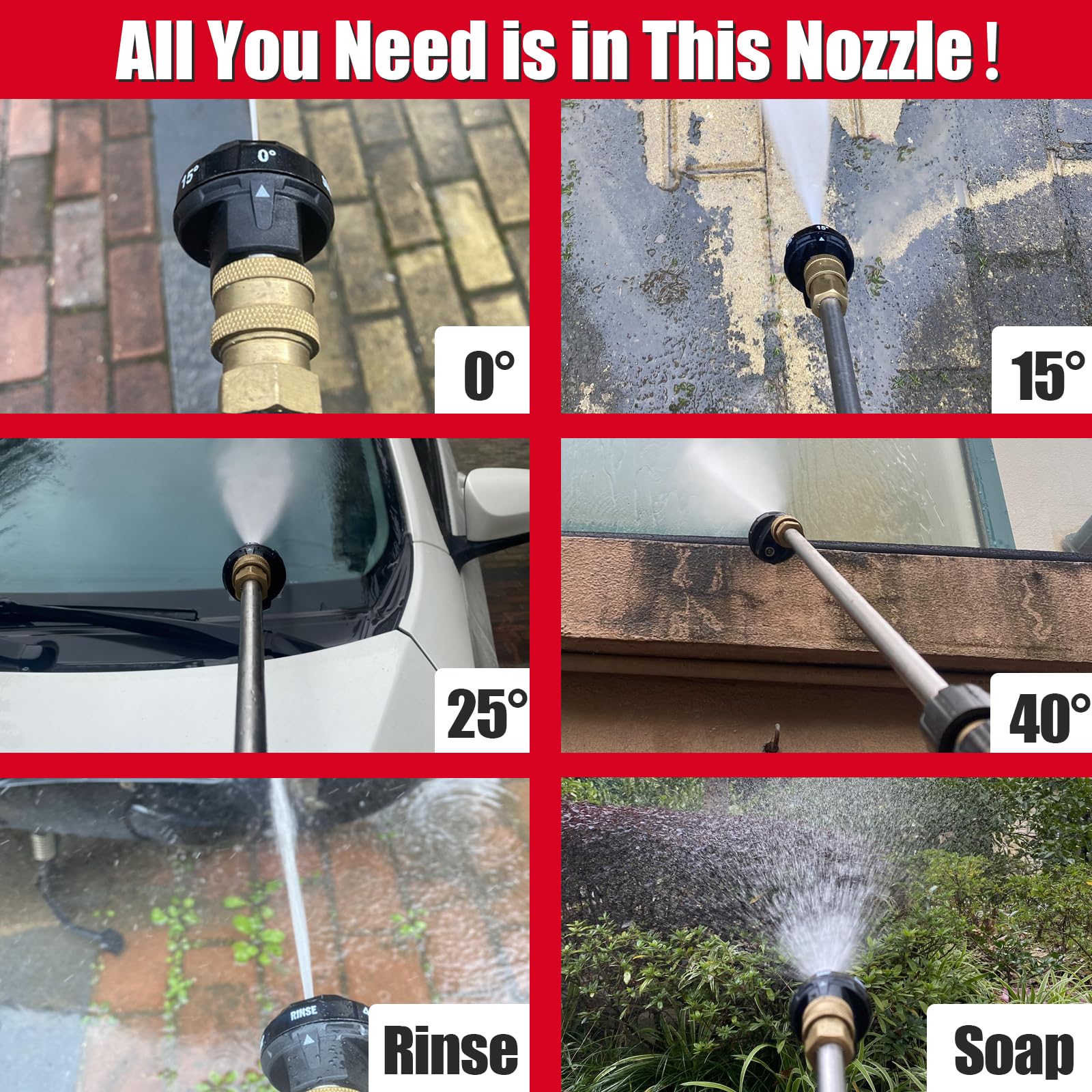 Meteor Blast brass swivel base with SUS304 nozzles for durability