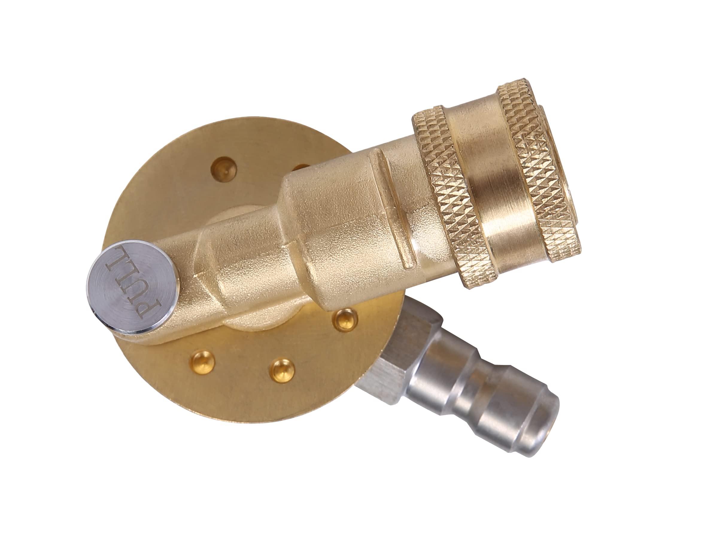 Meteor Blast pivoting coupler showing 270° 7‑angle range for tight spaces