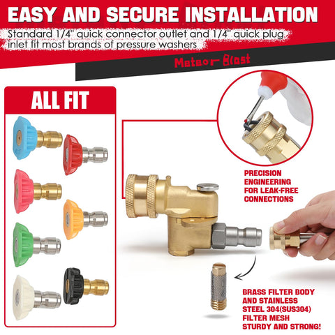 Meteor Blast Pivoting Coupler brass core delivers durable, rust-resistant performance.