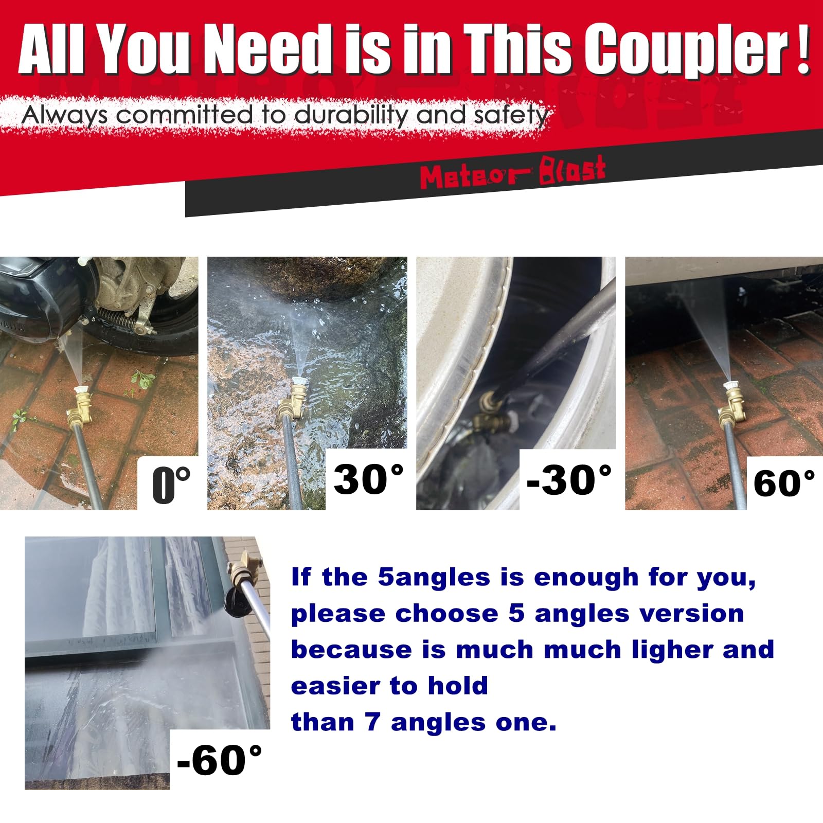 Meteor Blast Pivoting Coupler in use helps clean gutters and undercarriages more efficiently.