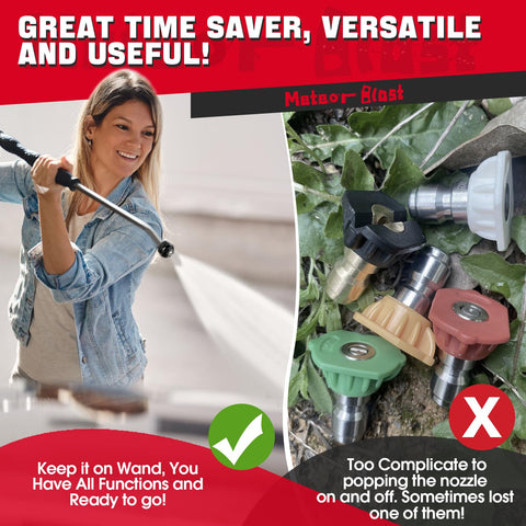 Removable inlet plug with filter from Meteor Blast keeps debris out of internals.