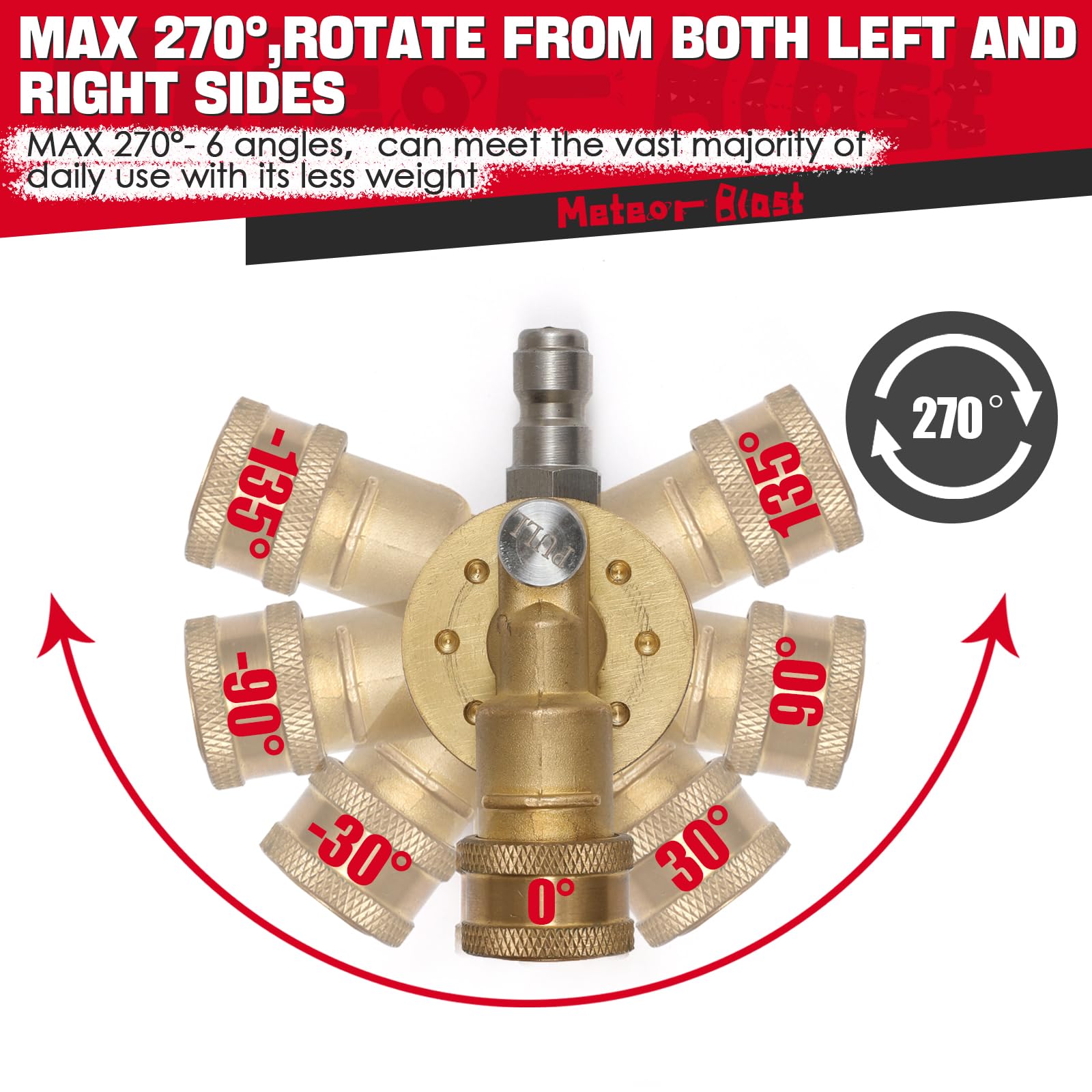 Meteor Blast stainless steel safety lock on pivoting coupler