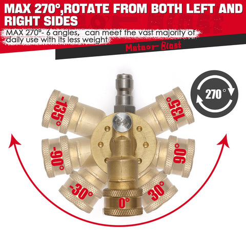 Meteor Blast stainless steel safety lock on pivoting coupler