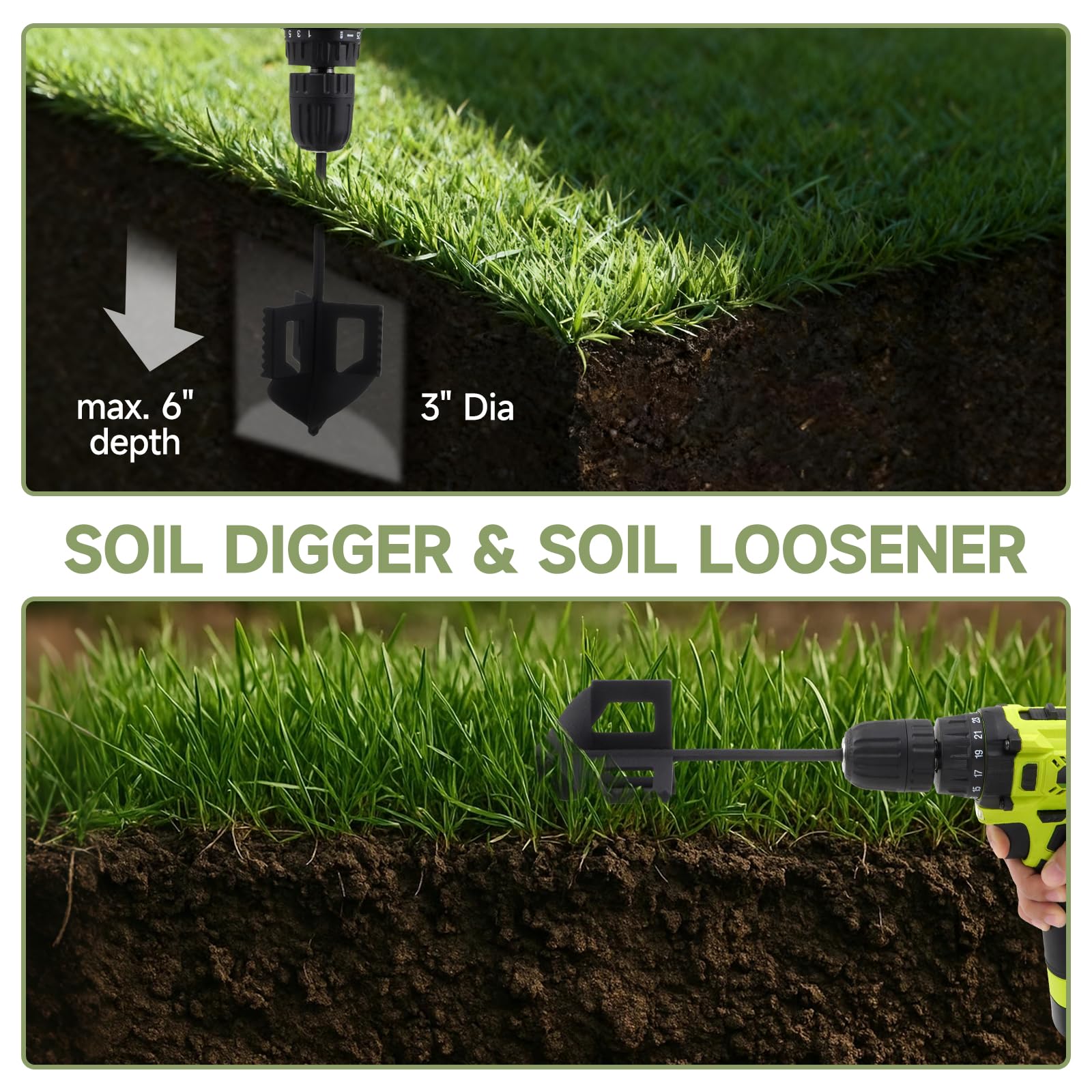Metlead digger for raised beds loosens compact soil.