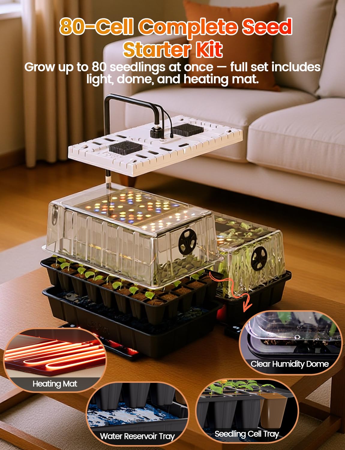 MetryGrow adjustable 16-inch light stand maintains even height as plants grow