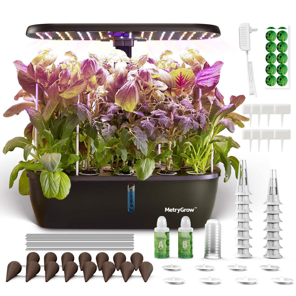 MetryGrow MG-15 full-spectrum LED powers steady indoor plant growth.