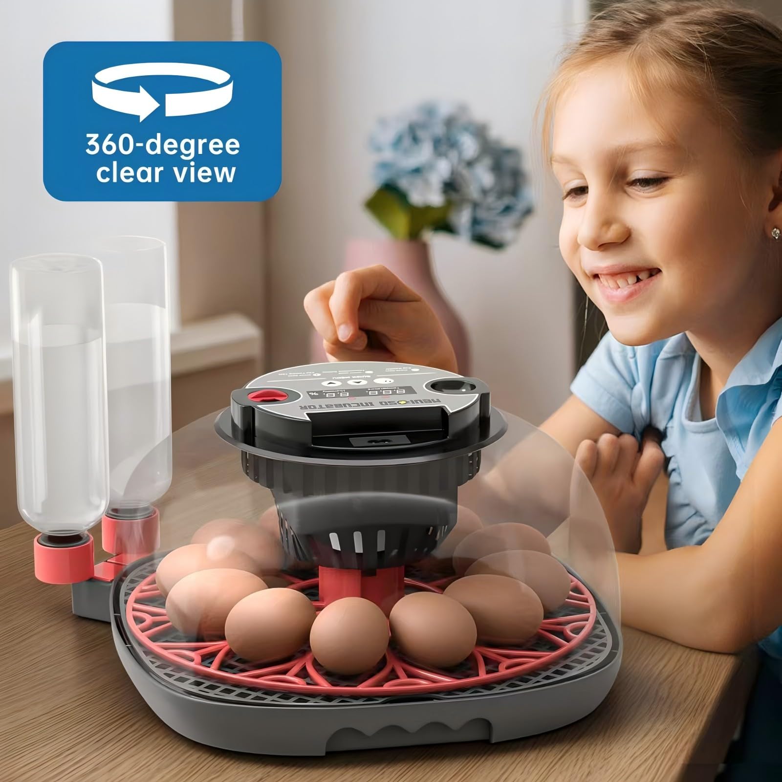 Meuiosd incubator transparent ABS shell provides durable visibility during incubation.