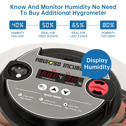 Meuiosd incubator automatic turner mimics hen rotation for even development.