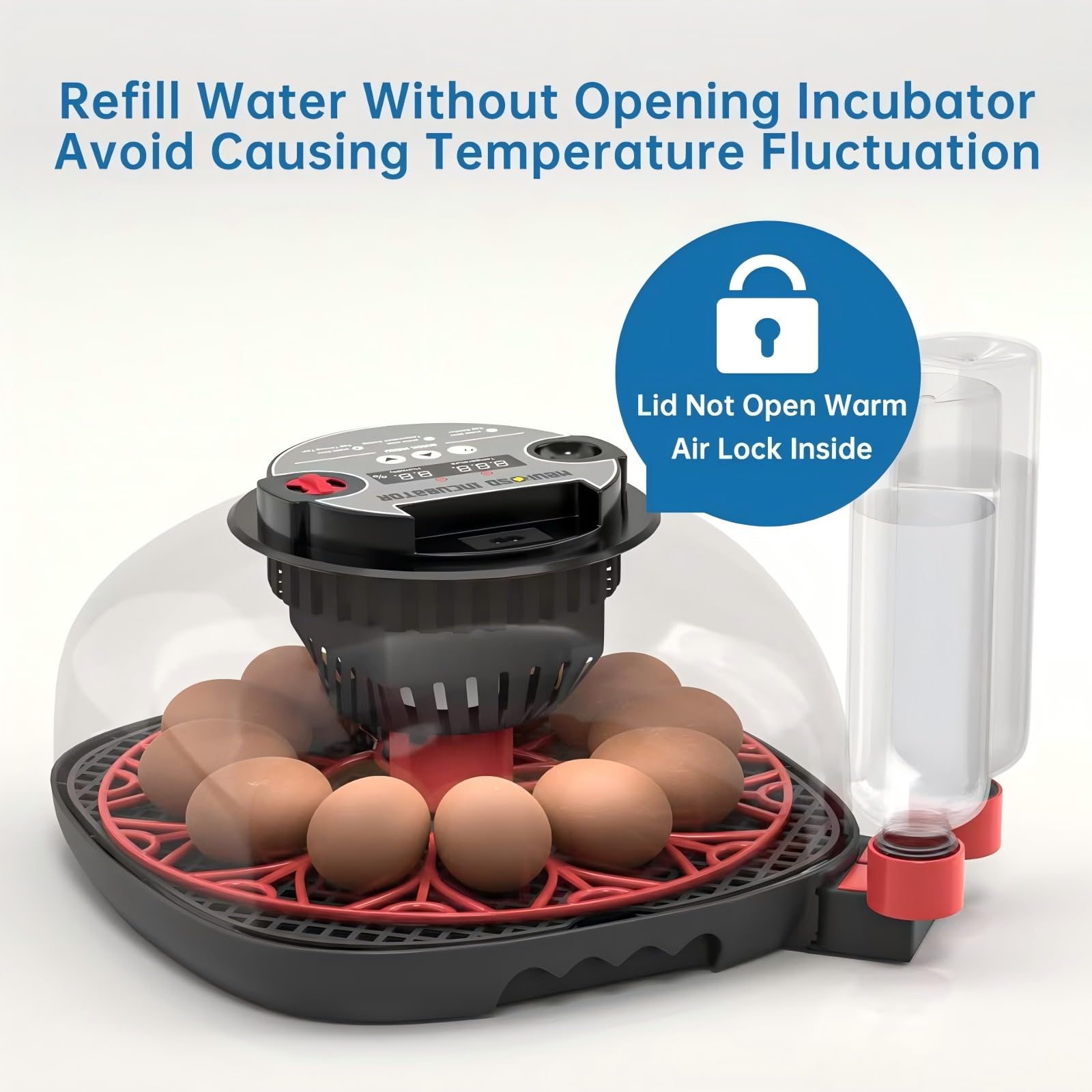 Meuiosd incubator package contents ensure quick, ready setup.