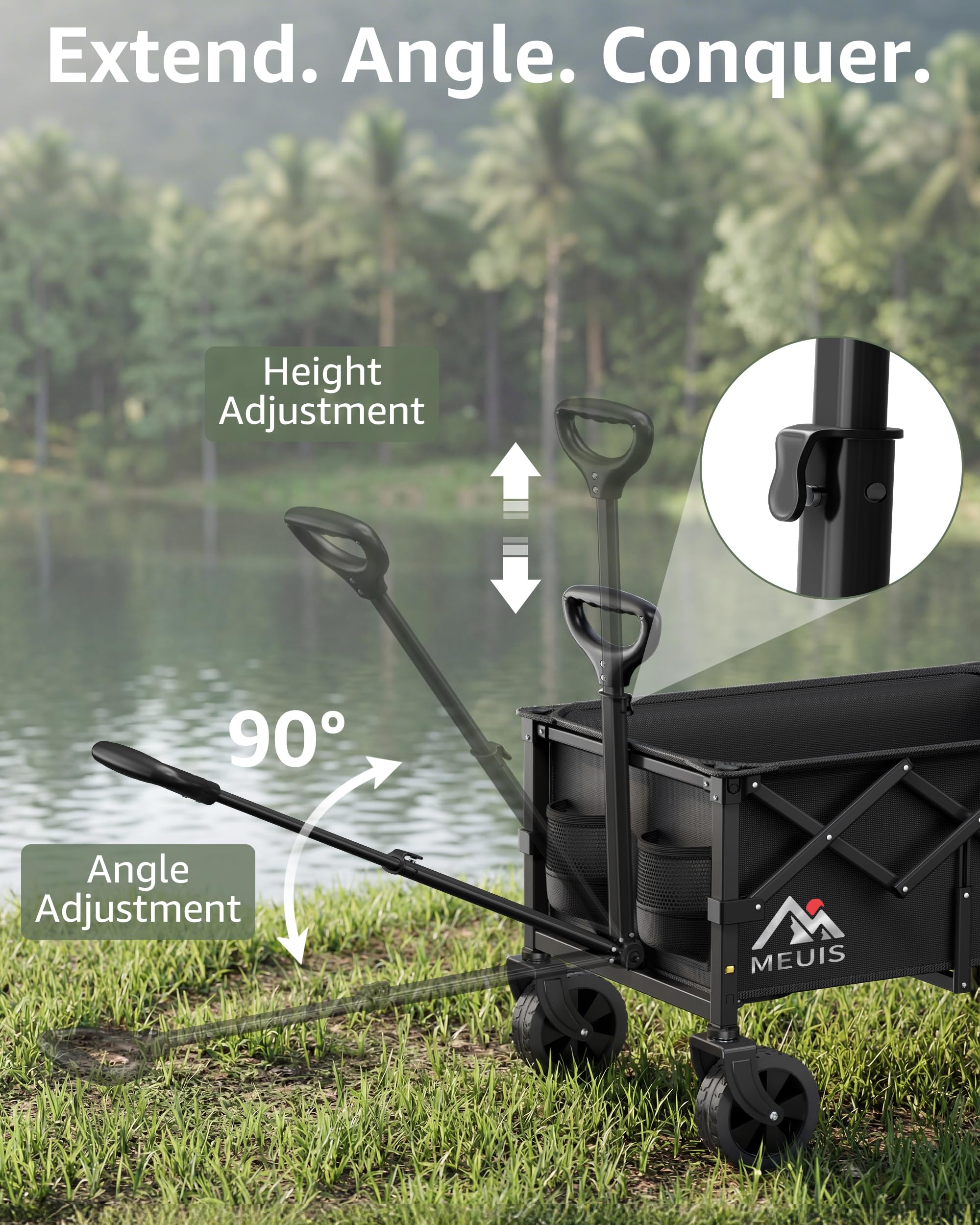 MEUIS 360-degree front wheels enable precise maneuvering