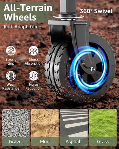 MEUIS PU wheels roll smoothly over rough surfaces