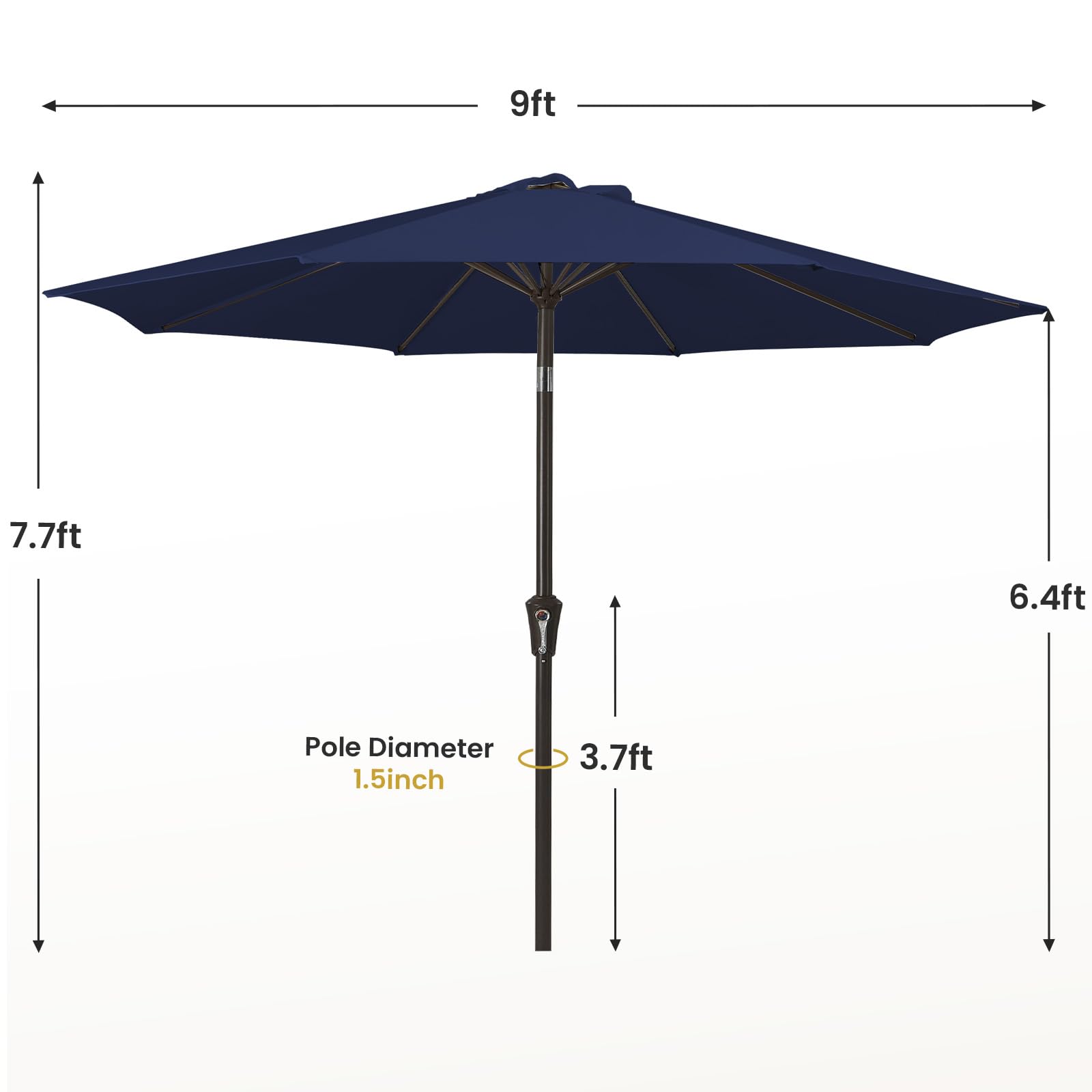 MEWAY 9ft patio umbrella outdoor use on deck or poolside.