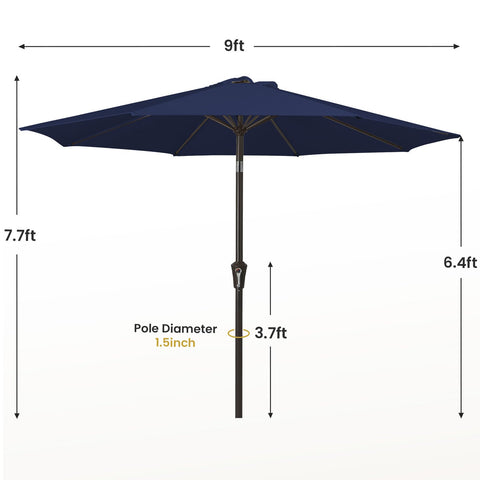 MEWAY 9ft patio umbrella outdoor use on deck or poolside.