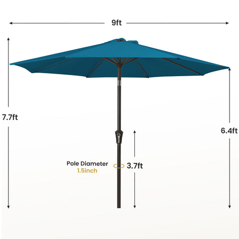 Meway umbrella on patio or deck by poolside for shade