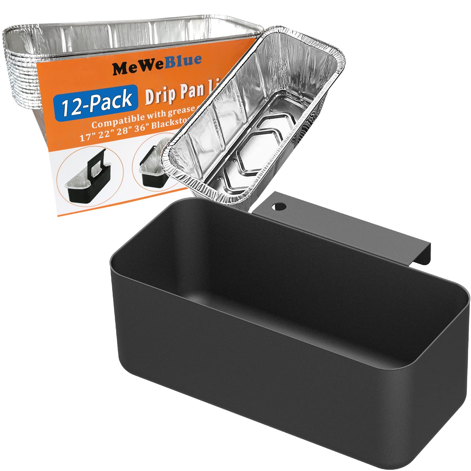 MeWeBlue grease catcher for Blackstone 17-inch models keeps the cooking area clean.