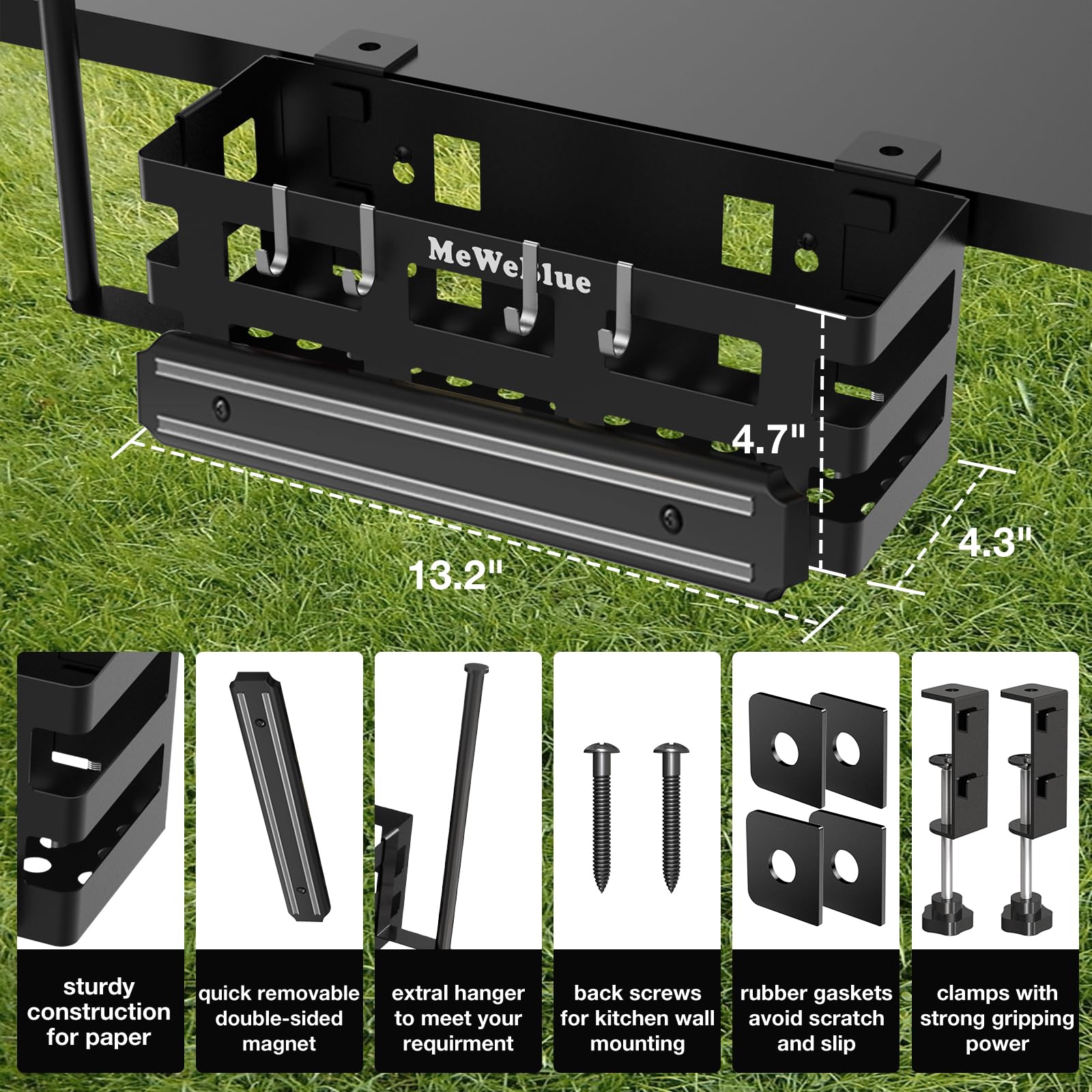MeWeBlue six hooks maximize utensil organization and reach